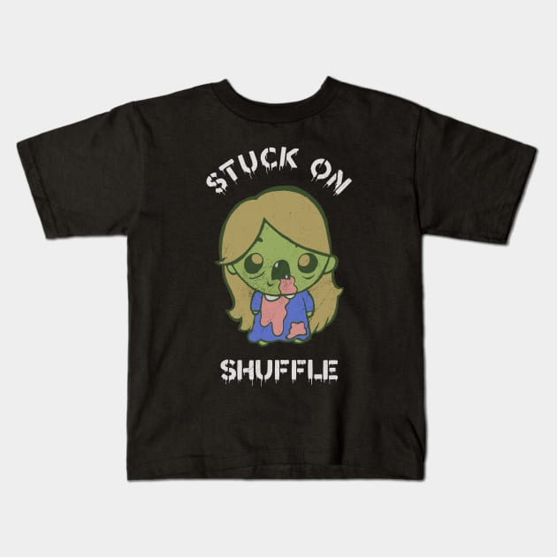 Stuck on Shuffle Kids T-Shirt by toruandmidori